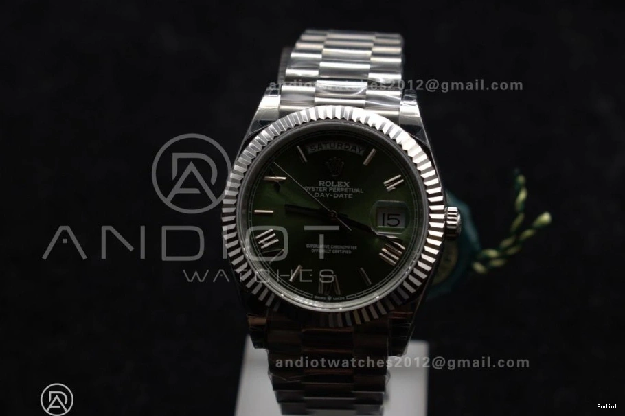 Dial Green on GSF Bracelet DayDate SS Bezel A2836 Gain 40 Roman President Weight 0418